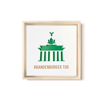 Stadtliebe® | 3D-Holzbild "Brandenburger Tor" veredelt mit CNC-Fräsung Grün Mit