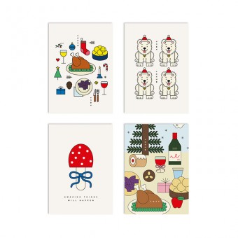 redfries set xmas6 – 4 Klappkarten DIN A6