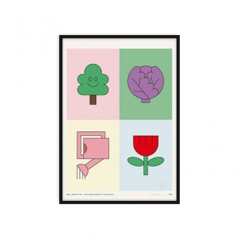 redfries garden icons – Kunstdruck DIN A3