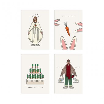 redfries set easter xmas – 4 Klappkarten DIN A6