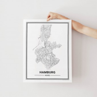HAMBURG Nord Poster Stadtplan  von Skanemarie