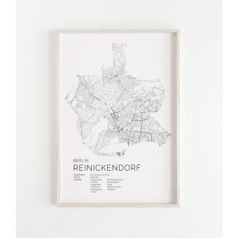 Karte BERLIN Reinickendorf als Print im skandinavischen Stil von Skanemarie