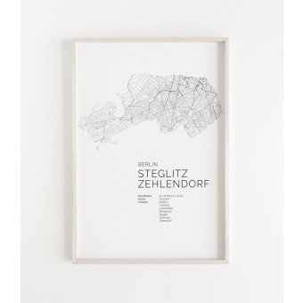 Karte BERLIN Steglitz Zehlendorf als Print im skandinavischen Stil von Skanemarie