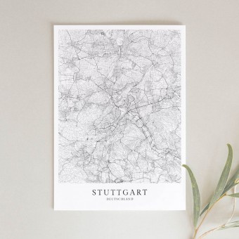Stuttgart als hochwertiges Poster im skandinavischen Stil von Skanemarie