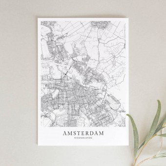 AMSTERDAM als hochwertiges Poster im skandinavischen Stil von Skanemarie