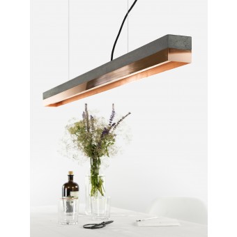 GANTlights - Beton Hängeleuchte [C1]dark/copper Lampe Kupfer minimalistisch