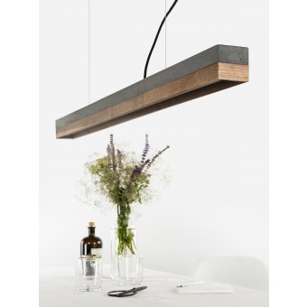 GANTlights - Beton Hängeleuchte [C1]dark/walnut Lampe Nussbaum minimalistisch