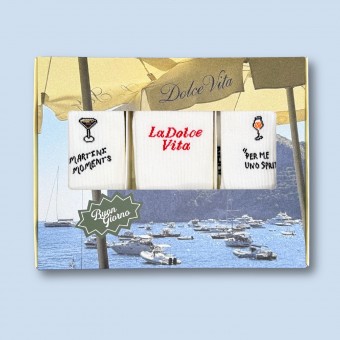 3-PACK SOCKEN MARTINI MOMENTS, LA DOLCE VITA, SPRITZ - No Bad Days Club