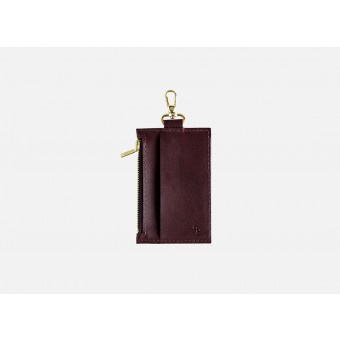 Lapàporter – Mini-Lederportemonnaie mit Karabiner, bordeaux