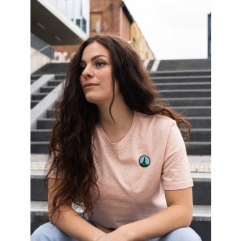 Stadtliebe® | Kassel T-Shirt mit gesticktem „Herkules“ Rosa Heather 100% Bio-Baumwolle
