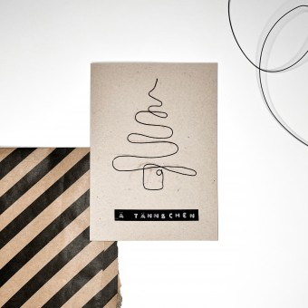 TYPOP Weihnachtskarte „Ä Tännschen" Klappkarte mit Drahtbaum und Umschlag