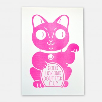  Riso-Poster Lucky Cat – Brunhilda 