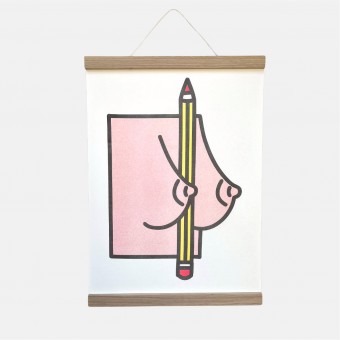 Riso-Poster Espresso Stift & Magnetischer Aufhänger – Brunhilda