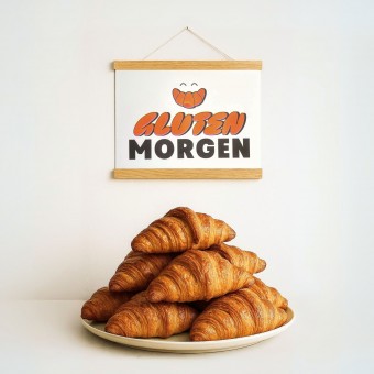 Riso-Poster Gluten Morgen & Magnetischer Aufhänger – Brunhilda