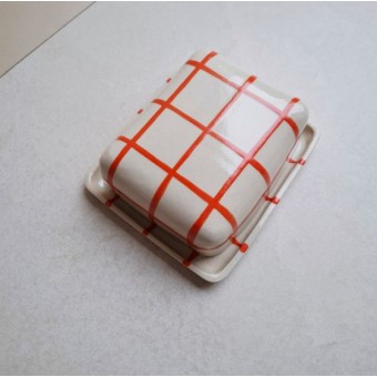 Skelini - Keramik Butterdose handgemacht orange Skelini - Keramik Butterdose handgemacht orange