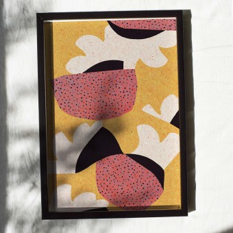 formwiese »Melonenregen« (nachhaltiges A3 Poster, Graspapier, abstrakt)