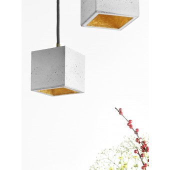 GANTlights - [B6] Hängelampe quadratisch klein
Beton und Gold