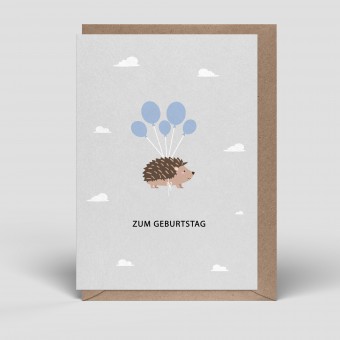 Klappkarte - Geburtstagskarte - Igel - Nr. 255 - Naturbedacht