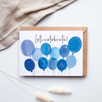 Paperlandscape | Faltkarte | Luftballons | Let's celebrate | Geburtstagskarte