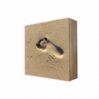 Stadtliebe® | Maritimes Cube-Bild „Barfuss am Strand“