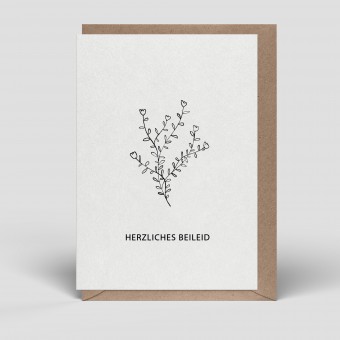 Klappkarte - Trauerkarte - Herzliches Beileid - Nr. 264 - Naturbedacht