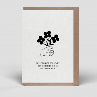 Klappkarte - Trauerkarte - Blumen - Nr. 267 - Naturbedacht