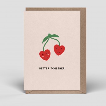 Klappkarte - Karte Liebe - Kirschpärchen - Nr. 286 - Naturbedacht