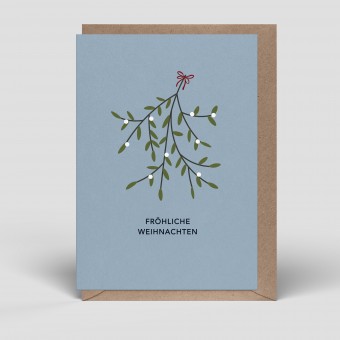 Klappkarte - Weihnachten - Zweig - Nr. 293 - Naturbedacht
