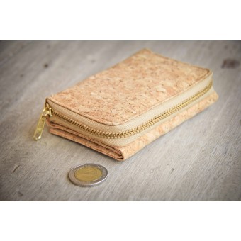 Handgefertigte dreifache Geldbörse, Portemonnaie aus Kork, einmalige Geschenke, Geldbeutel Damen/ Herren, Brieftasche mit Kartenfächern