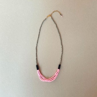 IDA PING JEWELRY // PINKY ZEBRA Halskette aus Miyuki Glasperlen