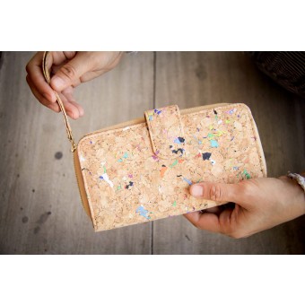 Portemonnaie / Brieftasche aus Kork mit Farb-Akzenten BY COPALA
