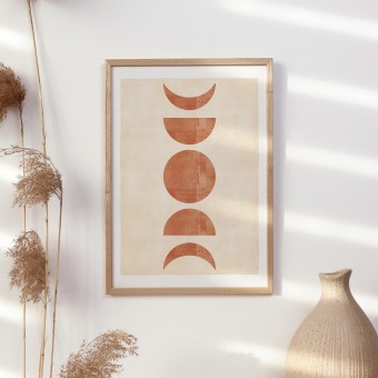 Paperlandscape | Kunstdruck | Mondphasen Terracotta | verschiedene Größen