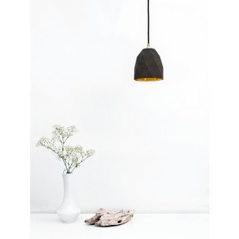 GANTlights - Beton Hängelampe [T1] dark Lampe Gold trianguliert