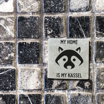 Stadtliebe® | Kassel Marmor Magnet "Waschbär MY HOME IS MY KASSEL"