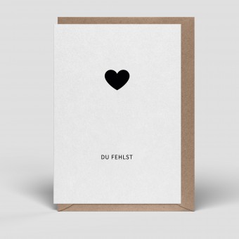 Klappkarte - Trauerkarte - Herz - Nr. 326 - Naturbedacht