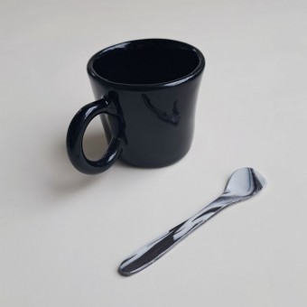 Skelini - handgemachte Espresso Tasse schwarz