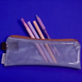 Federtasche Mesh – Blau & Terracotta – Pikto3000