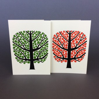 Print now - Riot later ● Apfelbaum, 2 Karten mit Umschlag