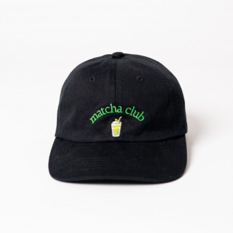 Matcha Club Premium Dad Cap - black & green - arrel