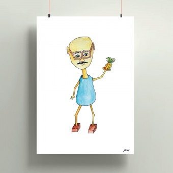 ANANAS MAN - Art Print A3 // FUNST Studio, Verena Senn