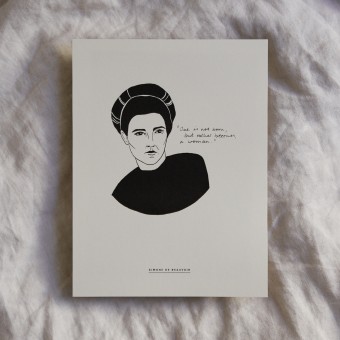 Simone de Beauvoir  – Art Print – Inspiring women in history Edition (schleunbertxlinus)