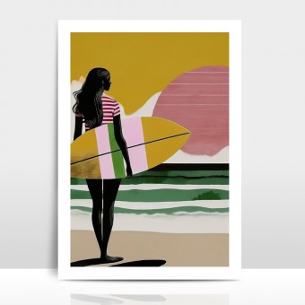 Amy & Kurt Berlin Artprint "Surf Lady"