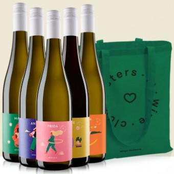 Club-Paket (5x Wein + 1x Totebag) – Sisters in Wine Club
