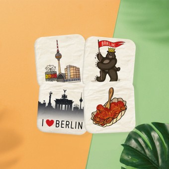 Stadtliebe® | Berlin Bierdeckel Postkarten 4er Set II