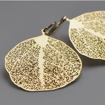 na.hili OHRSCHMUCK "small leafs" zarte Blätter - Gelbgold oder Weißgold (silbern) Ohrschmuck