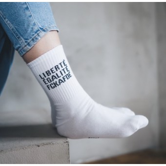 Socken LIBERTÉ ÉGALITÉ FCKAFDÉ - white - arrel