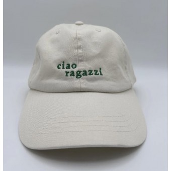 ciao ragazzi - Unisex Dad Cap in Cream & Green - arrel