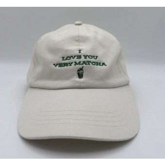 I LOVE YOU VERY MATCHA - Unisex Dad Cap in Cream & Green - arrel