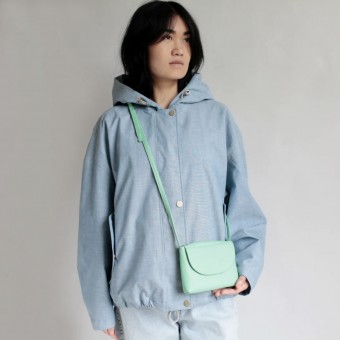 alexbender Minitasche echt Leder Flashy Mint