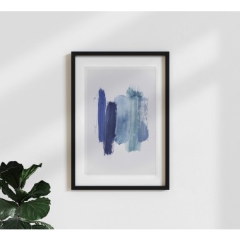 nahili ARTPRINT/POSTER "abstract aquarelle - blue shades of the OCEAN" (DIN A1/A3 & 50x70cm) Meer - Malerei